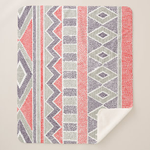 Ethnisch gestreifter Stamm: Handmade Vintag Sherpadecke