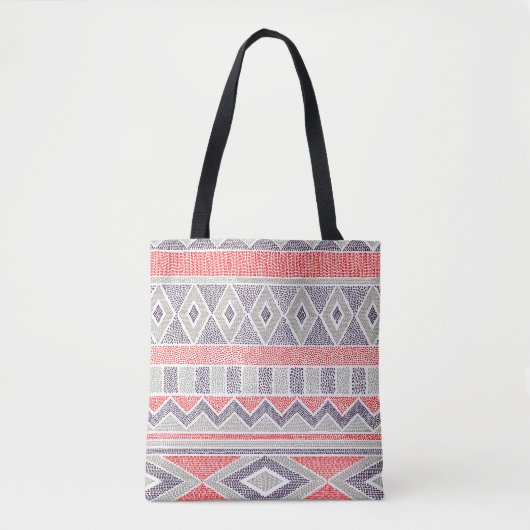 Ethnisch gestreifter Stamm: Handmade Vintag Tasche (Vorderseite)