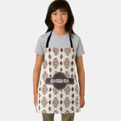 Ethnisch-graue Creme Minimales Muster Schürze (Insitu)