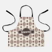 Ethnisch-graue Creme Minimales Muster Schürze (Vorderseite)
