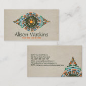 Ethnisch handGezeichnet Ornament Visitenkarte (Vorne/Hinten)