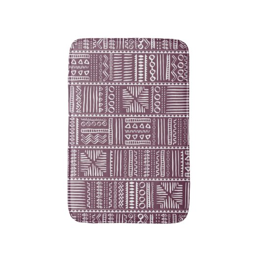 Ethnisch handgezeichnetes Muster: Vintager Stil Badematte (Vorderseite Vertikal)