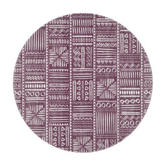 Ethnisch handgezeichnetes Muster: Vintager Stil Schneidebrett (Vorderseite)