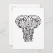 Ethnisch-indischer Elefant Postkarte (Vorne/Hinten)