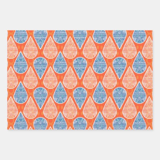 Ethnisch-indisches Muster Geschenkpapier Set (Vorderseite)