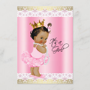 Ethnisch inspirierte Ballerina-Tutu-Perlen-Baby-Mä Einladung