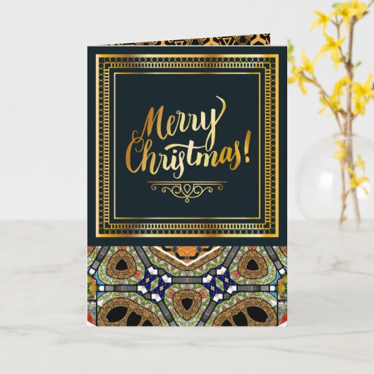 Ethnisch Inspirierte Muster Weihnachtskarte Karte (Gelbe Blume)