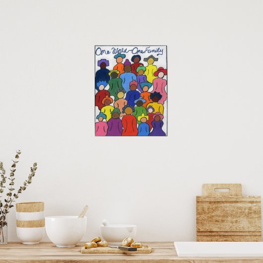 Ethnisch, interrassisch, multikulturell poster (Küche)