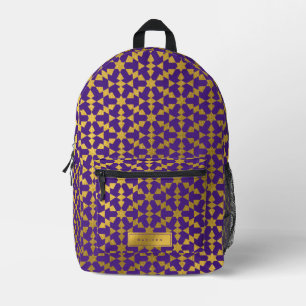 Ethnisch-marokkanisches geometrisches Mosaikmuster Bedruckter Rucksack