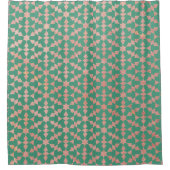 Ethnisch-marokkanisches geometrisches Mosaikmuster Duschvorhang (Vorderseite)