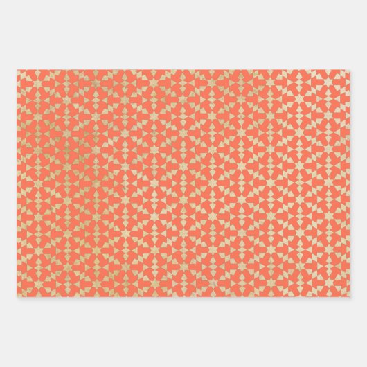 Ethnisch-marokkanisches geometrisches Mosaikmuster Geschenkpapier Set (Vorderseite 2)