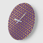 Ethnisch-marokkanisches geometrisches Mosaikmuster Große Wanduhr (Winkel)