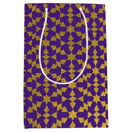 Ethnisch-marokkanisches geometrisches Mosaikmuster Mittlere Geschenktüte (Vorderseite)