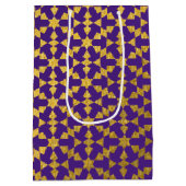 Ethnisch-marokkanisches geometrisches Mosaikmuster Mittlere Geschenktüte (Rückseite)