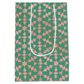 Ethnisch-marokkanisches geometrisches Mosaikmuster Mittlere Geschenktüte (Rückseite)