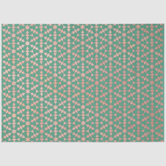 Ethnisch-marokkanisches geometrisches Mosaikmuster Seidenpapier (Vorderseite)