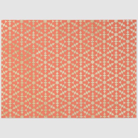 Ethnisch-marokkanisches geometrisches Mosaikmuster Seidenpapier (Vorderseite)