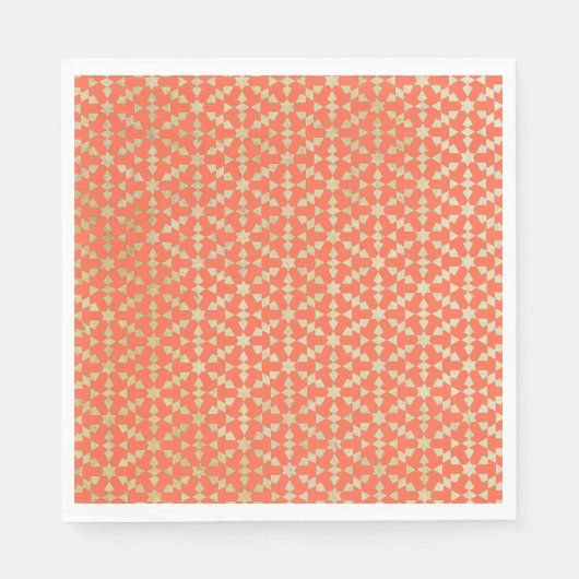 Ethnisch-marokkanisches geometrisches Mosaikmuster Serviette (Vorderseite)