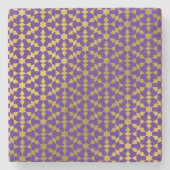 Ethnisch-marokkanisches geometrisches Mosaikmuster Steinuntersetzer (Vorderseite)