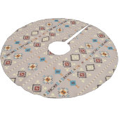 Ethnisch: nahtloses Stammesmuster Polyester Weihnachtsbaumdecke (Schrägansicht)