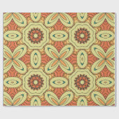 Ethnisch orange nahtloses Muster mit Mandala. Kran Geschenkpapier (Flach)