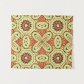 Ethnisch orange nahtloses Muster mit Mandala. Kran Wandteppich (Vorderseite (Horizontal))