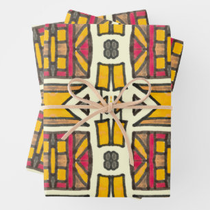 Ethnisch-primitives Muster antiquierter geometrisc Geschenkpapier Set
