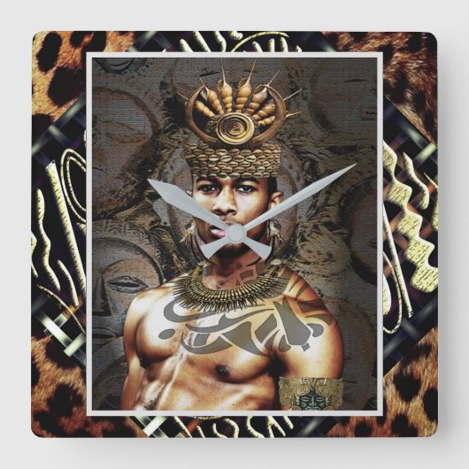 ethnisch quadratische wanduhr (Vorderseite)