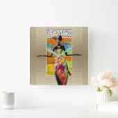 ethnisch quadratische wanduhr (Zuhause)