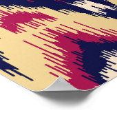 Ethnisch rosa blaue Kat Zickzack Muster Hintergrun Poster (Ecke)