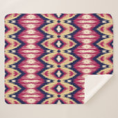 Ethnisch rosa blaue Kat Zickzack Muster Hintergrun Sherpadecke (Vorderseite (Horizontal))