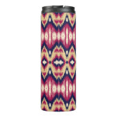 Ethnisch rosa blaue Kat Zickzack Muster Hintergrun Thermosbecher (Rückseite)