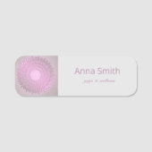 Ethnisch-rosa Gradient Mandala Namensschild (Vorderseite)