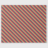 Ethnisch rotes gelbes Orange Navajo Blockmuster Geschenkpapier (Flach)