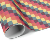 Ethnisch rotes gelbes Orange Navajo Blockmuster Geschenkpapier (Rolleneckpunkt)