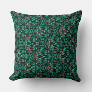 Ethnisch, schwarz und türkis. kissen