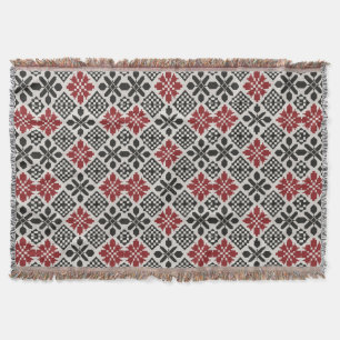 Ethnisch-Schwarz-weiß geometrisches Folkmuster Decke