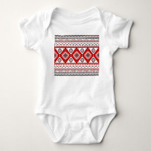 Ethnisch Schwarz Weiß Rot, ukrainische Motive. Baby Strampler