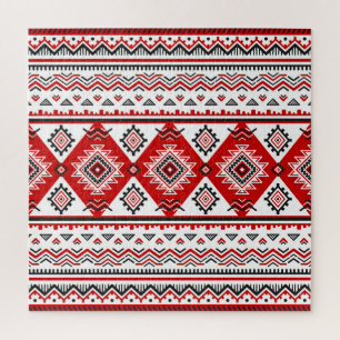 Ethnisch Schwarz Weiß Rot, ukrainische Motive. Puzzle