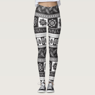 Ethnisch Schwarz-weiß: Zeitloses Muster Leggings