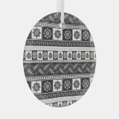 Ethnisch Schwarz-weiß: Zeitloses Muster Ornament Aus Glas (Vorderseite Rechts)