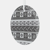 Ethnisch Schwarz-weiß: Zeitloses Muster Ornament Aus Glas (Vorderseite links)