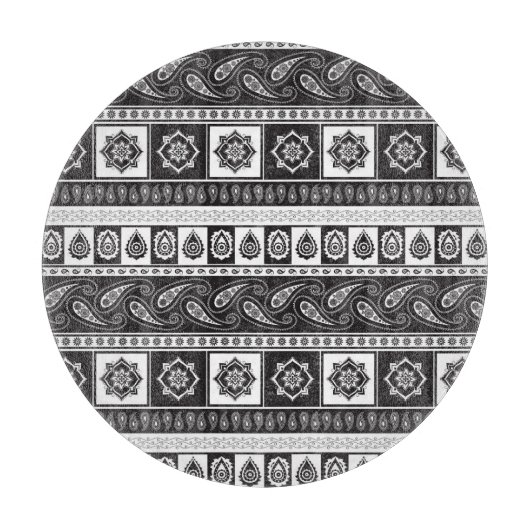 Ethnisch Schwarz-weiß: Zeitloses Muster Schneidebrett (Vorderseite)