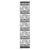 Ethnisch-schwarz-weißes afrikanisches Stammesmuste Kurzer Tischläufer (Vorderseite)