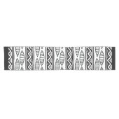 Ethnisch-schwarz-weißes afrikanisches Stammesmuste Kurzer Tischläufer (Horizontal)