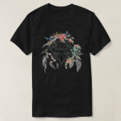Ethnisch Stammes Wolf Kopf Boho Feder Native Ameri T-Shirt (Design vorne)