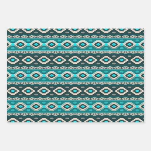 Ethnisch-südwestliches geometrisches Muster Geschenkpapier Set (Vorderseite 3)