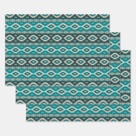 Ethnisch-südwestliches geometrisches Muster Geschenkpapier Set