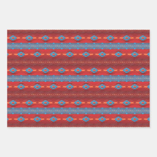Ethnisch-südwestliches geometrisches Muster Geschenkpapier Set (Vorderseite 2)
