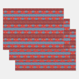 Ethnisch-südwestliches geometrisches Muster Geschenkpapier Set